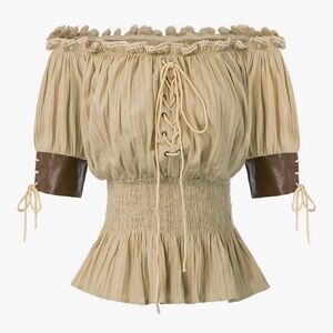 Beige Off-Shoulder Top